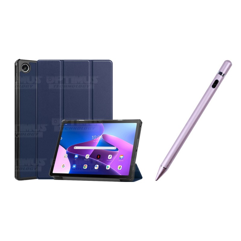Kit Case Forro Protector + Lápiz Óptico Digital Stylus Pen para Tablet Lenovo Tab M10 Plus 3era Gen 10.6 2022 TB-125FU / TB-128F