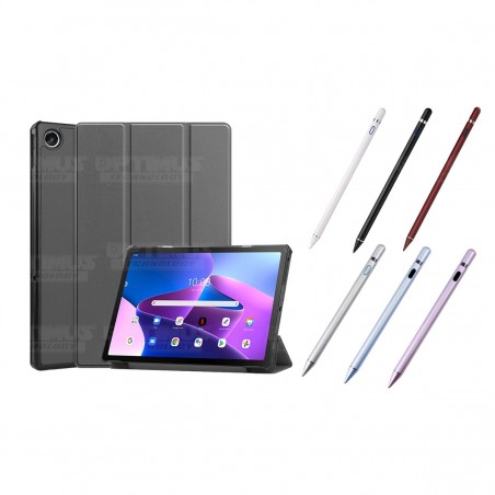 Kit Case Forro Protector + Lápiz Óptico Digital Stylus Pen para Tablet Lenovo Tab M10 Plus 3era Gen 10.6 2022 TB-125FU / TB-128F
