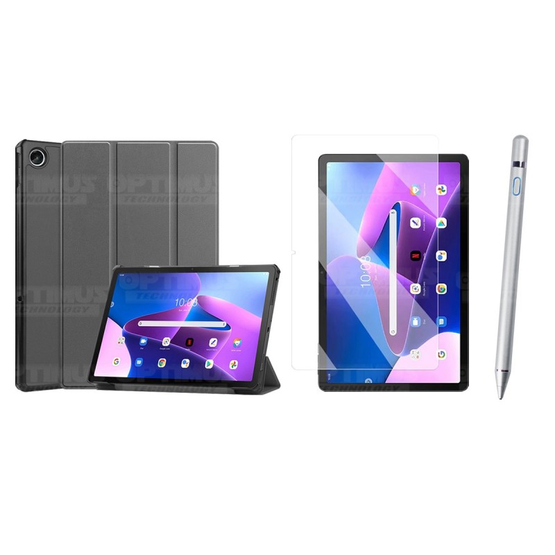 Kit Vidrio templado + Case Protector + Lápiz Digital Tablet Lenovo Tab M10 Plus 3era Gen 10.6 2022 TB-125FU / TB-128F