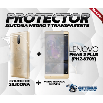 Protector Vidrio Y Estuche Lenovo Phab 2 Plus 670y | OPTIMUS TECHNOLOGY™ | KT-VTP-EST-LNV-PH2-670Y |