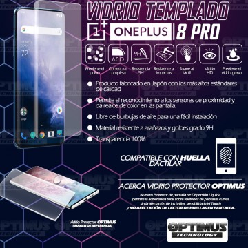 Vidrio templado Protector UV Dispersión Liquida para Oneplus 8 Pro | OPTIMUS TECHNOLOGY™ | VTPUV-OP-8-PRO |