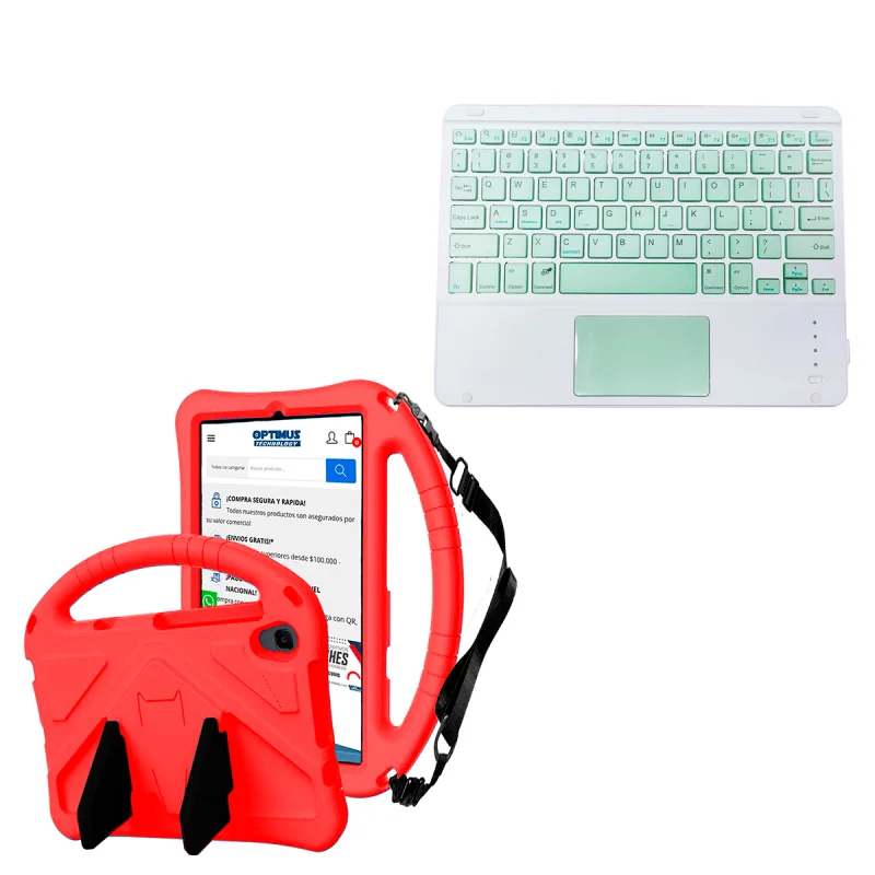 Kit Case Protector con correa + Teclado Mouse Touchpad Bluetooth para Tablet Lenovo M8 X8505f