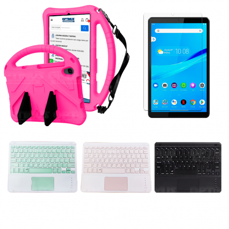 Kit Vidrio templado + Case Protector con correa + Teclado Touchpad Bluetooth Tablet Lenovo M8 X8505f