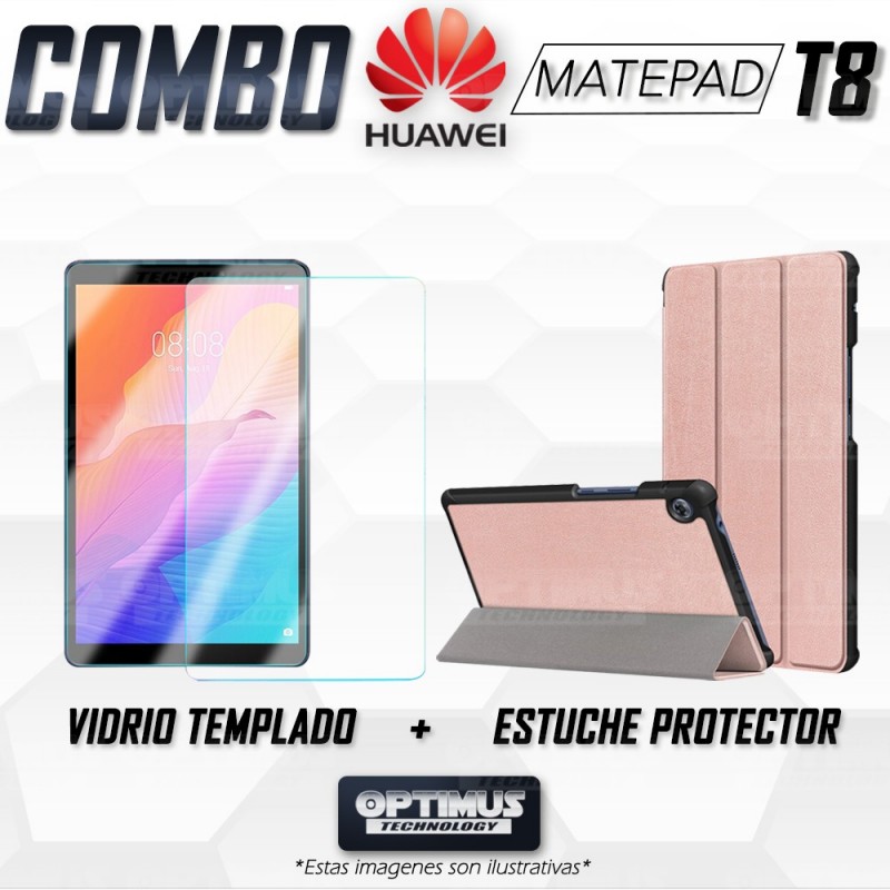 Kit Vidrio Cristal Templado Y Estuche Case Protector para Tablet Huawei Matepad T8 OPTIMUS TECHNOLOGY™ - 10