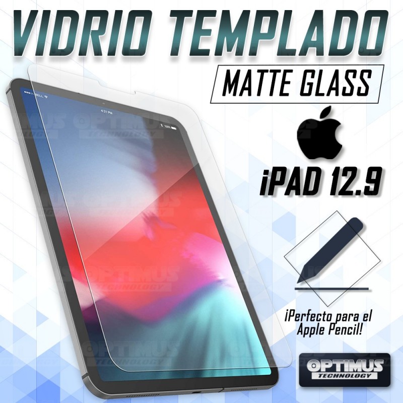 Vidrio Templado Protector Matte Glass Tablet iPad 12.9 / iPad Pro 2020 | OPTIMUS TECHNOLOGY™ | VTP-MTG-IPD-12.9 |