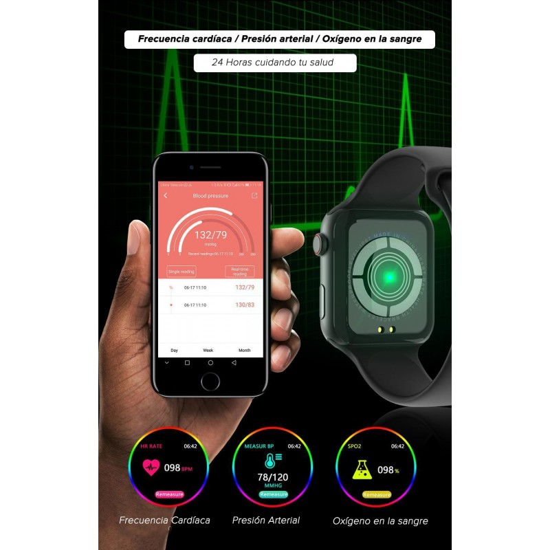 Smartwatch Reloj Inteligente OPTIMUS WATCH BLACK™ (PK W34 Iwo 10 12) Compatible Android y iPhone OPTIMUS TECHNOLOGY™ - 6