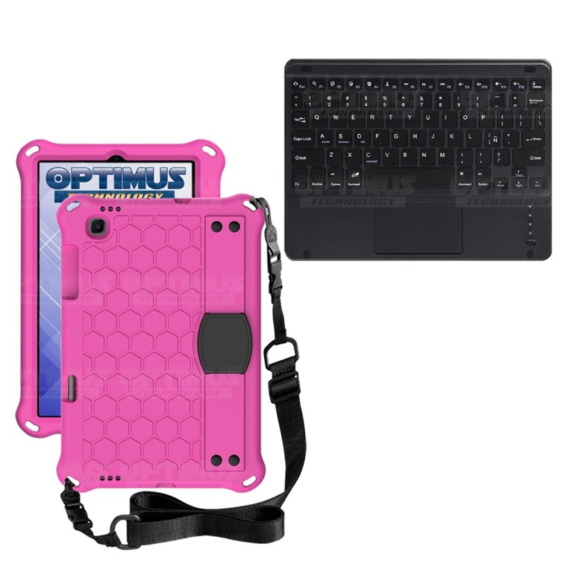 Kit Case Protector con correa + Teclado Mouse Touchpad Bluetooth para Tablet Lenovo M10 Plus Tb-x606f