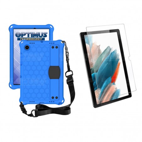 Kit Vidrio Cristal Templado Y Estuche Protector Anti golpes Correa para Tablet Samsung Galaxy Tab A8 10.5 2021 SM-x200 SM-x205