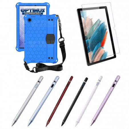 Kit Estuche Protector Correa + Vidrio Templado + Lápiz Digital para Tablet Samsung Galaxy Tab A8 10.5 2021 - 2022 SM-x205
