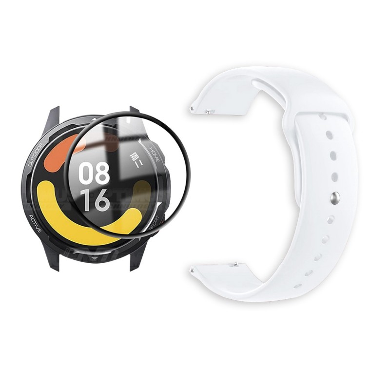 KIT Correa de Goma tipo iWatch y Vidrio templado cerámico para Reloj Smartwatch Xiaomi Watch S1 Active GL