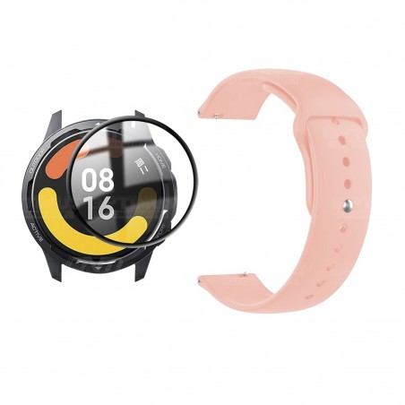 KIT Correa de Goma tipo iWatch y Vidrio templado cerámico para Reloj Smartwatch Xiaomi Watch S1 Active GL