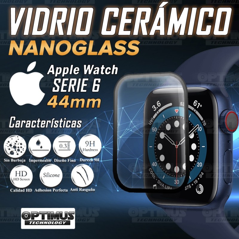 Vidrio Templado Protector Cerámico Para Reloj Smartwatch Apple Watch iWatch Serie 6 44mm OPTIMUS TECHNOLOGY™ - 3