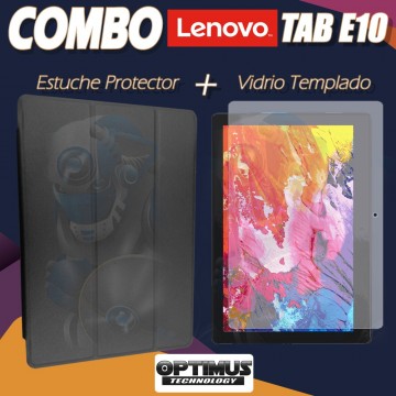 Combo Cristal Vidrio Templado Y Forro Protector Tablet Lenovo E10 | OPTIMUS TECHNOLOGY™ | KTD-ESTN-VTP-LNV-E10 |
