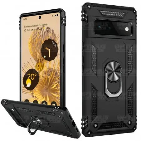 Estuche Case Forro Carcasa Protectora Anti-Shock doble capa con soporte para Celular Smartphone Google Pixel 6 Pro