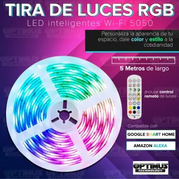 TIRA LED RGB 5050 DE LUCES DE COLORES, 5 METROS DE LARGO+ CONTROL REMOTO +  FUENTE