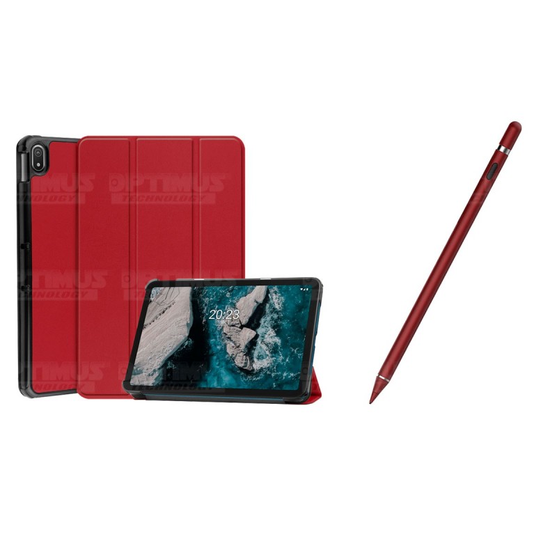 Kit Case Forro Protector + Lápiz Óptico Digital Stylus Pen para Tablet Nokia T20 10,4 Pulgadas 2021 TA-1397 / TA-1394 / TA-1392