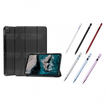 Kit Case Forro Protector + Lápiz Óptico Digital Stylus Pen para Tablet Nokia T20 10,4 Pulgadas 2021 TA-1397 / TA-1394 / TA-1392