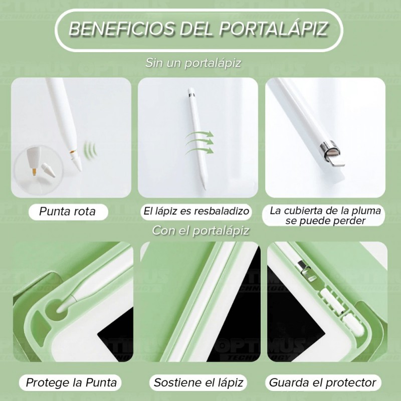 Combo Estuche con porta lápiz Y Vidrio MatteGlass efecto papel para iPad 7 10.2" OPTIMUS TECHNOLOGY™ - 37