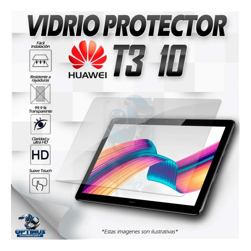 Vidrio Cristal Protector Tablet Huawei T3-10 | OPTIMUS TECHNOLOGY™ | VTP-HW-T3-10 |