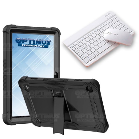 Kit Case Forro Protector con correa + Teclado Bluetooth para Tablet Lenovo M10 HD 3rd Gen TB-328 2022 10.1 Pulgadas ZAAF0071CO