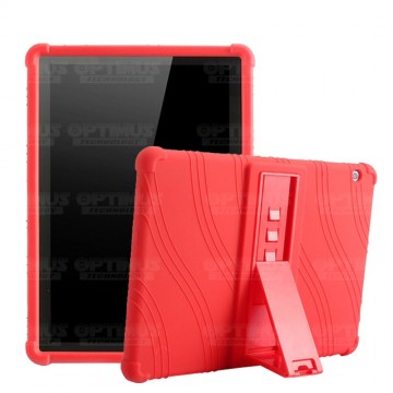 Combo Vidrio templado y Estuche Protector de goma antigolpes con soporte Tablet Huawei T3-10 OPTIMUS TECHNOLOGY™ - 5