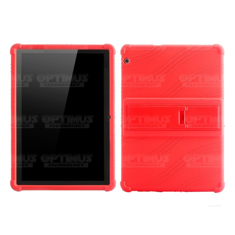 Combo Vidrio templado y Estuche Protector de goma antigolpes con soporte Tablet Huawei T3-10 OPTIMUS TECHNOLOGY™ - 4