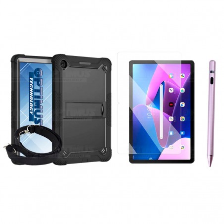 Kit Estuche Protector Correa + Vidrio Templado + Lápiz Digital para Tablet Lenovo M10 Plus 3era Gen 10.6 Pulgadas 2022 TB-125FU