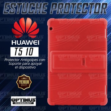 Kit Vidrio templado y Estuche Protector de goma antigolpes con soporte Tablet Huawei T5-10 OPTIMUS TECHNOLOGY™ - 13