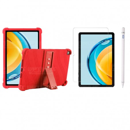 Kit Estuche Protector de goma + Vidrio Templado + Lápiz Digital para Tablet Huawei Matepad SE 10.4 Pulgadas 2023