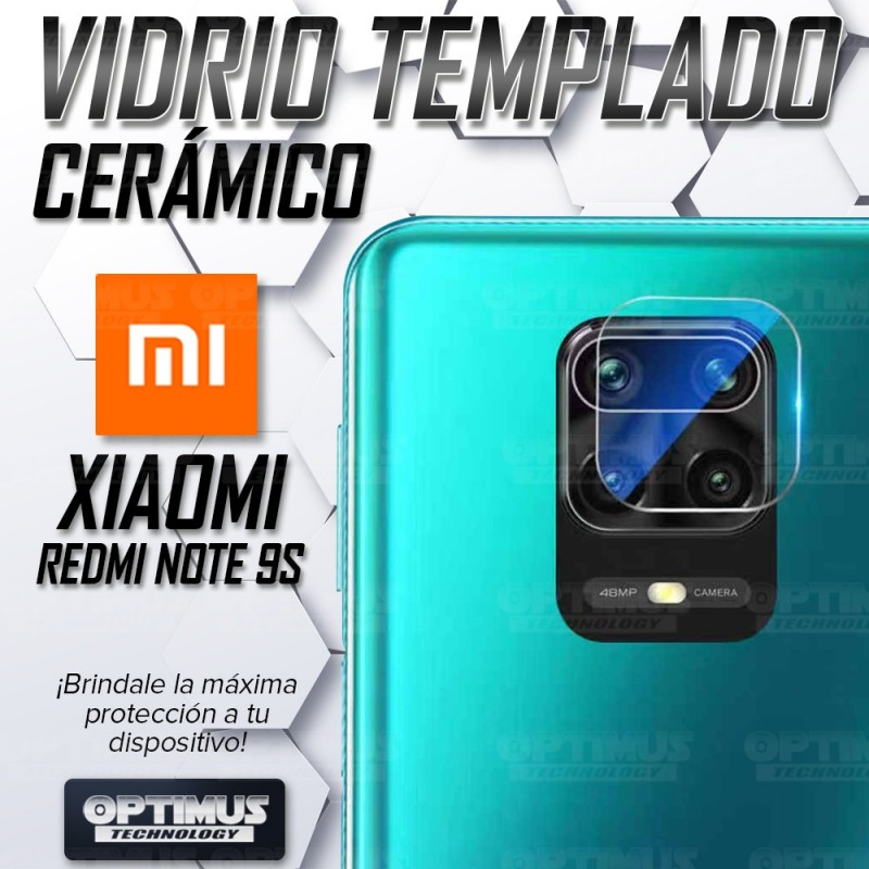 Combo Vidrio templado de Pantalla + Cristal Cerámico Nanoglass de cámara para celular Xiaomi Redmi Note 9s OPTIMUS TECHNOLOGY™ -