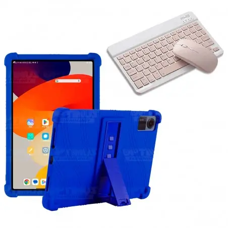 Kit Case Forro Protector Antigolpes + Teclado y Mouse Bluetooth para Tablet Xiaomi Redmi Pad SE 11 Pulgadas 2023 Wifi