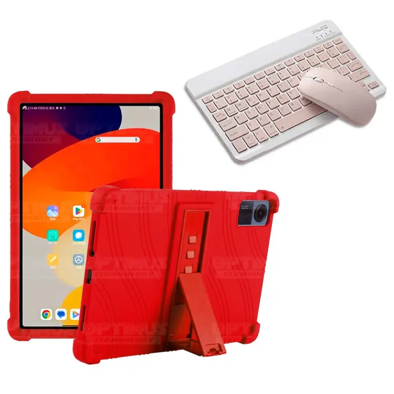 Kit Case Forro Protector Antigolpes + Teclado y Mouse Bluetooth para Tablet Xiaomi Redmi Pad SE 11 Pulgadas 2023 Wifi