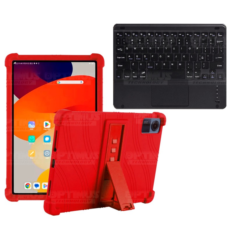 Kit Case Estuche Protector Antigolpes + Teclado Mouse Touchpad Bluetooth para Tablet Xiaomi Redmi Pad SE 11 Pulgadas 2023 Wifi