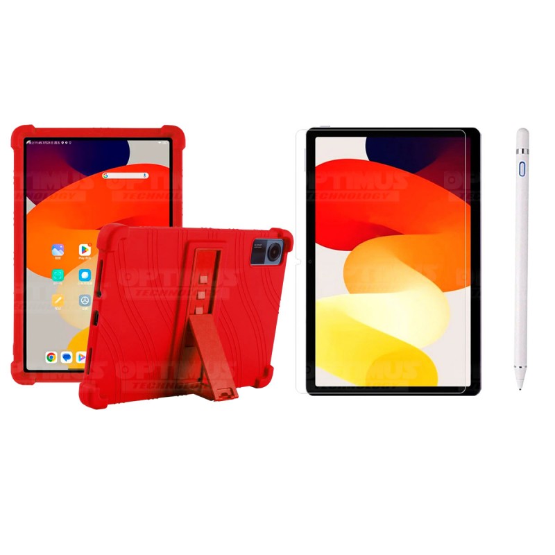 Kit Estuche Protector de goma + Vidrio Templado + Lápiz Digital para Tablet Xiaomi Redmi Pad SE 11 Pulgadas 2023 Wifi