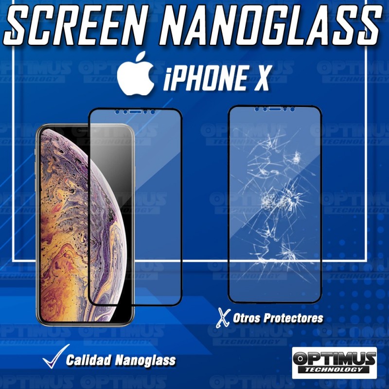 Vidrio Templado Protector Cerámico Matte Glass celular iPhone X Antihuella | OPTIMUS TECHNOLOGY™ | VTP-CR-MT-IPH-X |