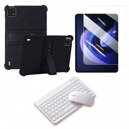 Kit Vidrio templado + Estuche Protector Goma + Teclado Bluetooth Tablet Xiaomi Mi Pad 6 / Mi Pad 6 Pro 2023 11 Pulgadas