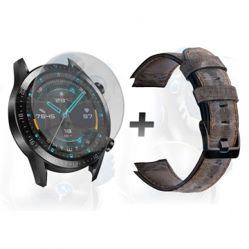 Manilla Correa De Cuero Y Vidrio Smartwatch Huawei Gt 2 46mm | OPTIMUS TECHNOLOGY™ | CRR-CR-VTP-HW-GT2-46 |