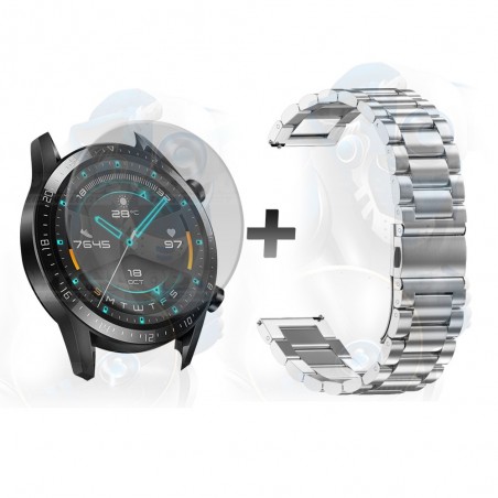 Vidrio Templado Y Correa De Metal Smartwatch Reloj Inteligente Huawei Gt2 46mm