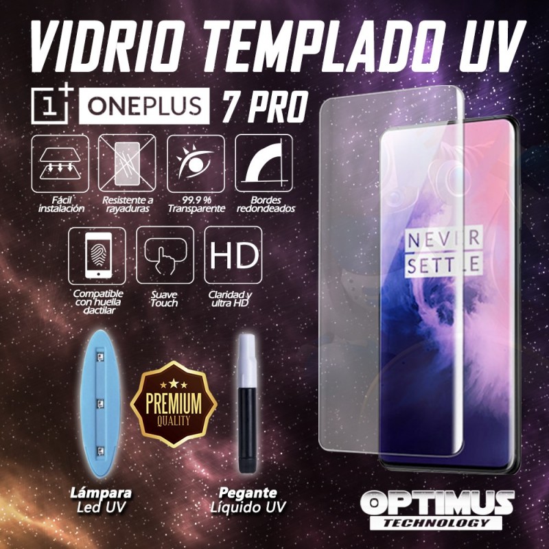 Kit Vidrio UV templado y Estuche Case Protector Oneplus 7 Pro | OPTIMUS TECHNOLOGY™ | EST-UV-OP-7-PRO |