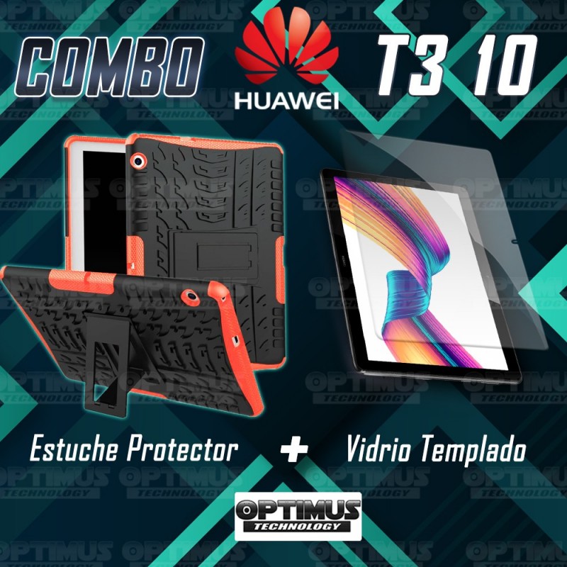 KIT Vidrio templado y Estuche Case Protector anti-golpes TPU Tablet Huawei T3-10 OPTIMUS TECHNOLOGY™ - 2