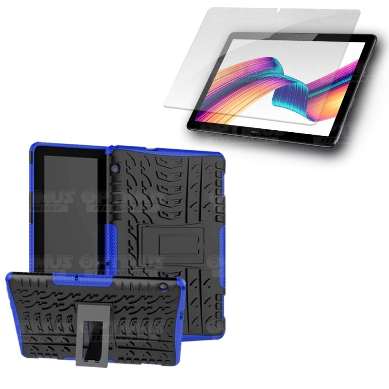 KIT Vidrio templado y Estuche Case Protector anti-golpes TPU Tablet Huawei T5-10 OPTIMUS TECHNOLOGY™ - 1