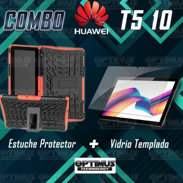 KIT Vidrio templado y Estuche Case Protector anti-golpes TPU Tablet Huawei T5-10 OPTIMUS TECHNOLOGY™ - 7