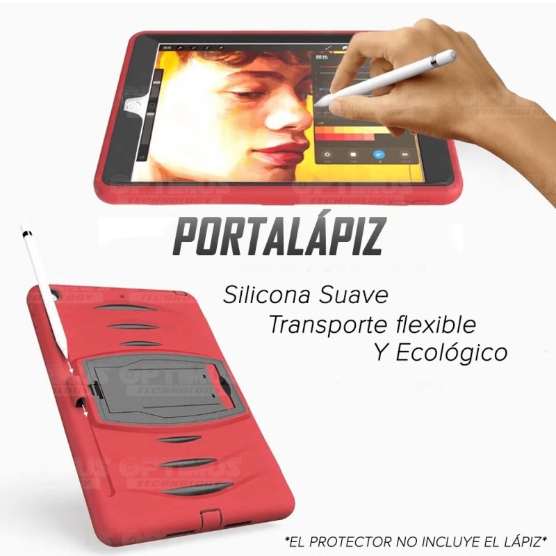 Estuche protector Anti-choque Tablet iPad 7 Generación 10.2 con Portalápiz | OPTIMUS TECHNOLOGY™ | EST-IPD-AS-7-10.2 |
