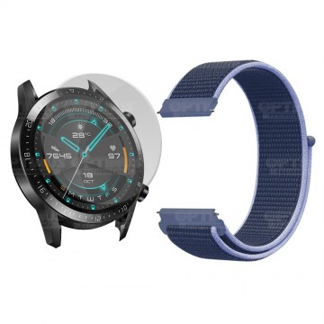 KIT Correa tipo velcro tela suave y Vidrio templado Reloj Smartwatch Huawei GT2 46mm OPTIMUS TECHNOLOGY™ - 5