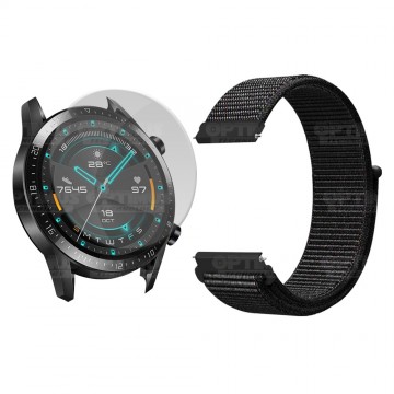 KIT Correa tipo velcro tela suave y Vidrio templado Reloj Smartwatch Huawei GT2 46mm OPTIMUS TECHNOLOGY™ - 9