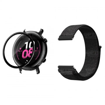 KIT Correa tipo velcro y Vidrio templado cerámico para Reloj Smartwatch Huawei GT2 42mm OPTIMUS TECHNOLOGY™ - 9