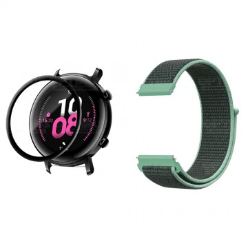 KIT Correa tipo velcro y Vidrio templado cerámico para Reloj Smartwatch Huawei GT2 42mm OPTIMUS TECHNOLOGY™ - 17