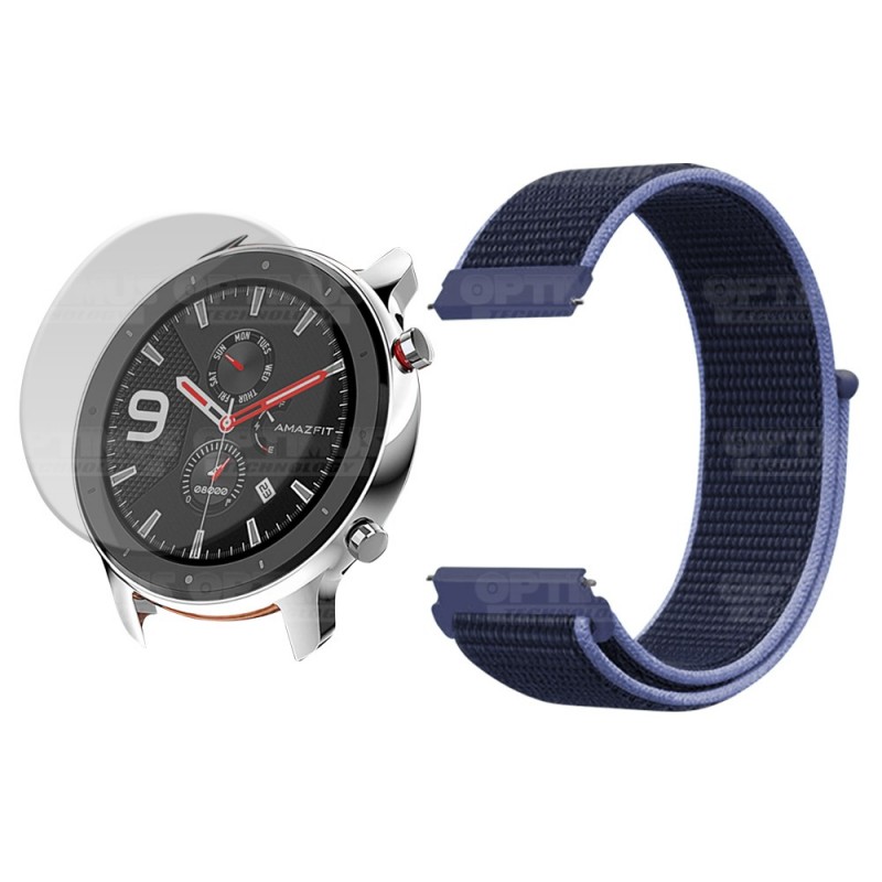 KIT Correa tipo velcro tela suave y Vidrio templado Reloj Smartwatch Xiaomi Amazfit Gtr OPTIMUS TECHNOLOGY™ - 1