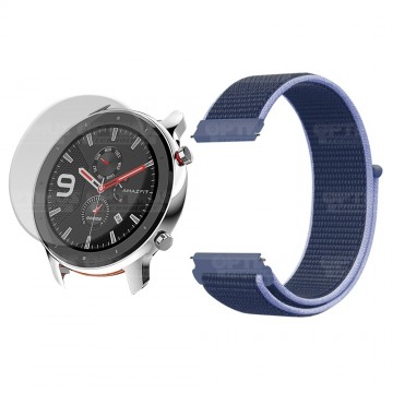 KIT Correa tipo velcro tela suave y Vidrio templado Reloj Smartwatch Xiaomi Amazfit Gtr OPTIMUS TECHNOLOGY™ - 5