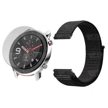 KIT Correa tipo velcro tela suave y Vidrio templado Reloj Smartwatch Xiaomi Amazfit Gtr OPTIMUS TECHNOLOGY™ - 9